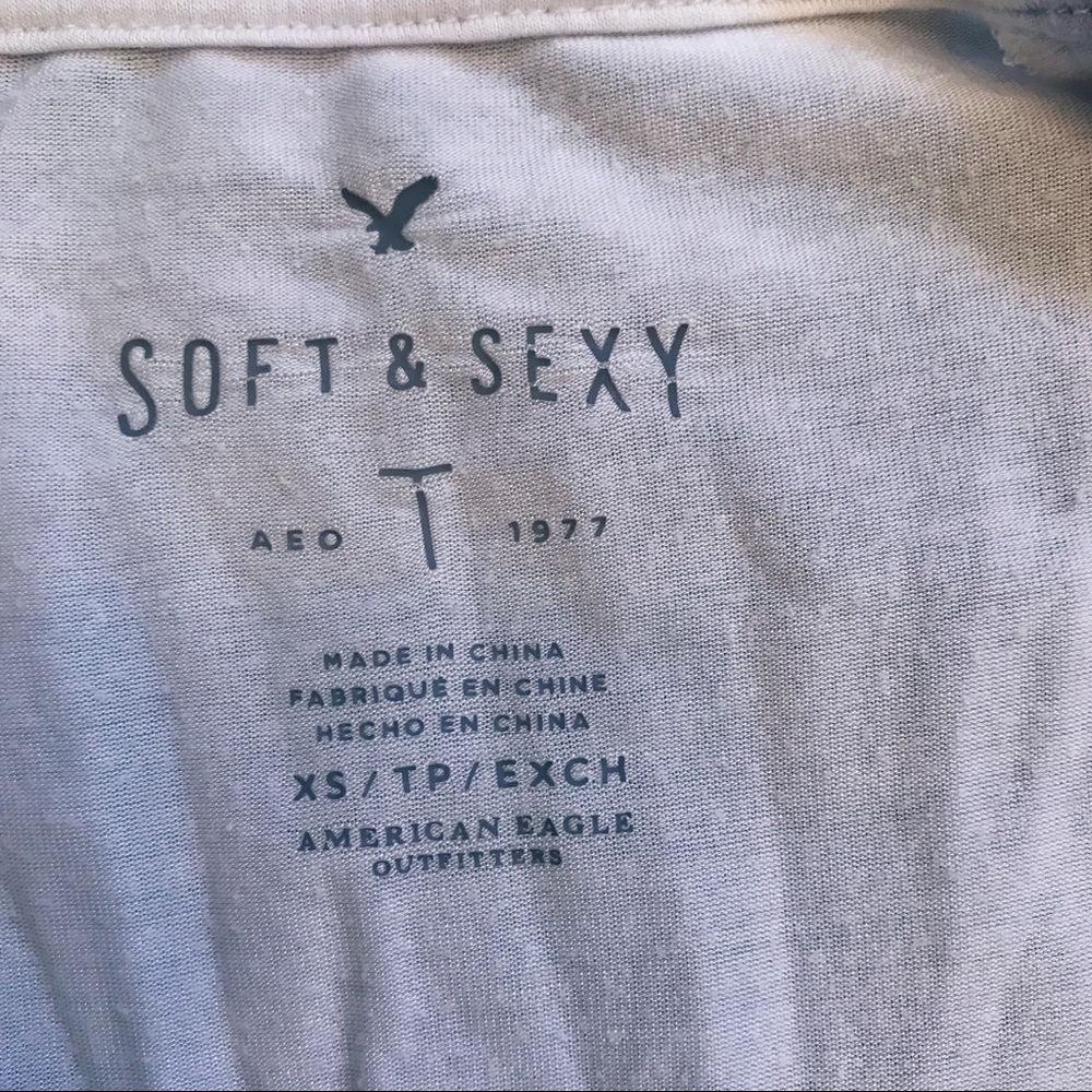AEO Soft And Sexy Gray Marble T-Shirt - Picture 3 of 3